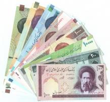 Irán 100R-100.000R 9db klf bankjegy T:I,III csak 2db hajtott, a többi UNC Iran 100 Rials - 100.000 Rials 9pcs of diff banknotes C:UNC,F only 2pcs folded, the rest is UNC