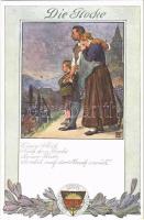 Die Glocke. Lied von der Glocke. Nr. 6. Karte Nr. 197. / Deutscher Schulverein art postcard, Studentica