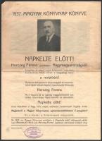 1937 Magyar Könyvnap Könyve - Napfelkelte előtt! Herczeg Ferenc gondolatai Nagymagyarországról