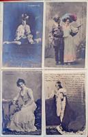 64 db RÉGI motívum képeslap albumban: magyar színésznők / 64 pre-1945 motive postcards in an album: ...