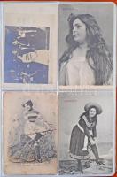 64 db RÉGI motívum képeslap albumban: magyar színésznők / 64 pre-1945 motive postcards in an album: ...