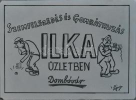 cca 1930 4 db kereskedelmi reklámokat ábrázoló üvegnegatív.  6x9 cm