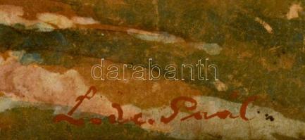 Azonosítatlan jelzéssel: Táj, akvarell, papír. 38x27 cm