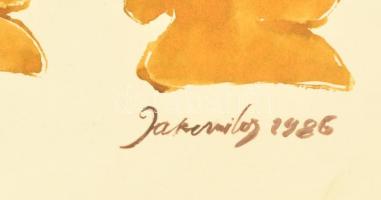 Azonosítatlan jelzéssel: Minták. Akvarell, papír. 40x65 cm üvegezett keretben