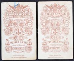 cca 1890 2 db vizitkártya prof. Koller Károly műterméből