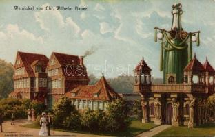 1909 Hamburg, 16. Deutsches Bundesschiessen, Weinlokal von Chr. Wilhelm Bauer / wine Bar