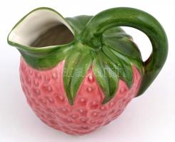 Epres kerámia kanna, kézzel festett, jelzés nélkül, m: 20 cm