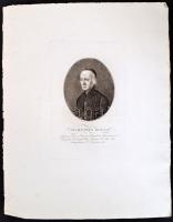 1831 Bolla Márton (1751-1831) piarista szerzetes, tartományfőnök, történész rézmetszetű portréja, Sc...