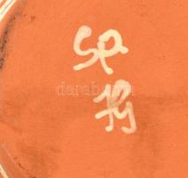 Kerámia lekváros bödön, kis kopásnyomokkal, m: 14 cm, d: 11 cm