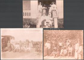 cca 1900 Trópusi nyaralás, 7 db fotó kartonon, 10x15 cm és 11x15 cm