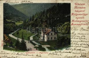 1903 Körmöcbánya, Kremnitz, Kremnica; Vadászkürt / Jägerhorn / hunting hotel (Rb)