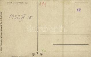 1936 Zürich, Zurich von der Urania aus / general view. Photoglob-Wehrli & Vouga & Co