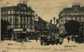 1902 Berlin, Potsdamer Platz / square, horse-drawn tram, hotel (EK)