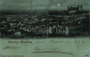1900 Pozsony, Pressburg, Bratislava; látkép, vár, nyaraló / general view, castle, villa (fl)