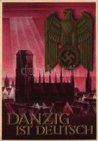Danzig ist Deutsch! / WWII German NSDAP Nazi propaganda art postcard. 6+4 Ga. s: Gottfried Klein