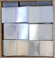 Egy doboznyi (kb. 4000 db) Lindner műanyag képeslaptartó tok / A box of Lindner plastic postcard holder cases, Cca. 4000 pieces