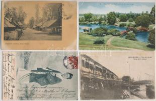 28 db RÉGI szingapúri városképes és motívum képeslap: folklór / 28 pre-1945 Singaporean town-view and motive postcards: folklore