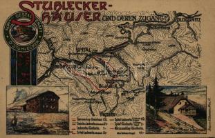 Stuhlecker-Häuser und deren Zugänge, Alois Günterhaus, Karl Lechnerhaus / Mountain houses and map from Austria (EK)