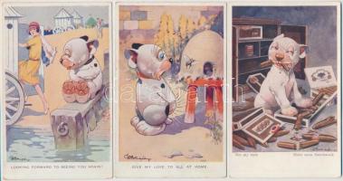 6 db RÉGI Bonzo művész kutya motívum képeslap / 6 pre-1945 Bonzo dog art motive postcards