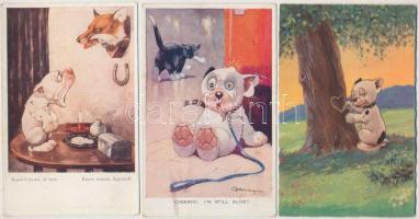 6 db RÉGI Bonzo művész kutya motívum képeslap / 6 pre-1945 Bonzo dog art motive postcards
