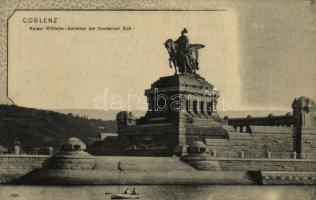 Koblenz, Coblenz; Kaiser Wilhelm Denkmal am Deutschen Eck / monument, Art Nouveau