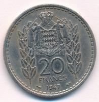 Monaco 1947. 20Fr Cu-Ni "III. Rainier" T:2 
Monaco 1947. 20 Francs Cu-Ni "Rainier II...