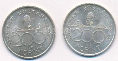 1993. 200Ft Ag "MNB" (2x) T:1- kis ph. Adamo F13