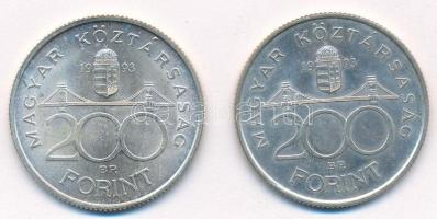 1993. 200Ft Ag "MNB" (2x) T:1- kis ph. Adamo F13