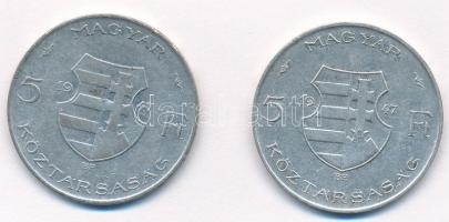 1947. 5Ft Ag "Kossuth" (2x) T:1-,2- ph. Adamo F8.1