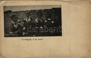 1911 Jó étvágyat, ti kis zuluk! Megrendelhető A visszhang Afrikából irodájában / Young zulus, African folklore (EB)