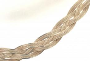 Ezüst(Ag) négyszálas fonott nyaklánc, jelzett, h: 45,5 cm, nettó: 25,2 g