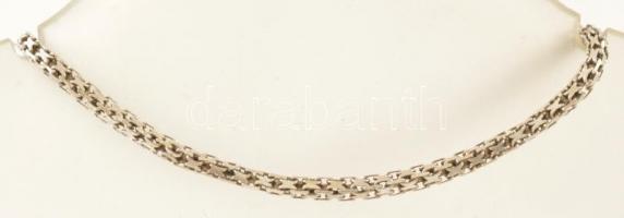 Ezüst(Ag) hengeres karkötő, jelzett, h: 20 cm, nettó: 4,9 g