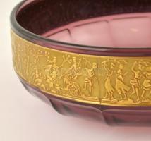 Moser jelzéssel tál, formába préselt, hibátlan, d:20 cm, m: 7 cm