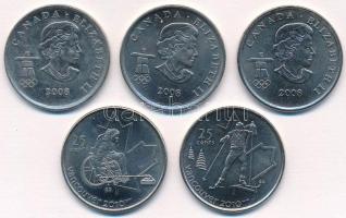 Kanada 2007-2009. 25c (5xklf) emlékkiadás a téli olimpiára T:1-
Canada 2007-2009. 25 Cents (5xdiff)...
