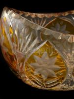 Ólomkristály  csiszolt kínáló, két rétegű, jelzés nélkül. apró karcolásokkal, m:11 cm, h:20 cm