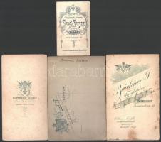 cca 1890-1910 4 db keményhátú portré fotó soproni műtermekből (Rupprecht Mihály, Stagl Ferenc (2db),...