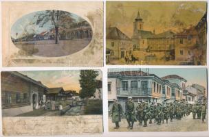 48 db RÉGI történelmi magyar és külföldi városképes lap, vegyes minőség / 48 pre-1945 town-view post...