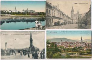 14 db RÉGI történelmi magyar és külföldi városképes lap, vegyes minőség / 14 pre-1945 town-view postcards from the Kingdom of Hungary and Europe, mixed quality