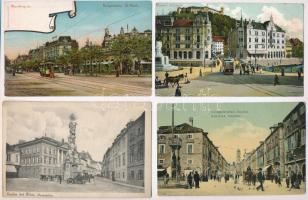 14 db RÉGI történelmi magyar és külföldi városképes lap, vegyes minőség / 14 pre-1945 town-view post...