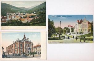 17 db RÉGI történelmi magyar és külföldi városképes lap, vegyes minőség / 17 pre-1945 town-view postcards from the Kingdom of Hungary and Europe, mixed quality