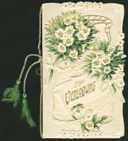 Engagement greeting card, Folding card, Silk-card Emb. litho