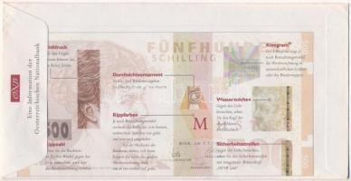 Ausztria ~1997. 500 és 1000 Schillinges "MUSTER (MINTA)" feliratú bankjegyeinek előlapi ké...