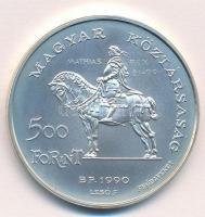 1990. 500Ft Ag "Mátyás király" jelzett próbaveret T:BU Hungary 1990. 500 Forint Ag "K...
