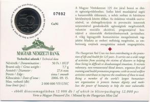 2006. 50Ft "125 éves a Magyar Vöröskereszt" első napi veret számozott emléklapon T:1