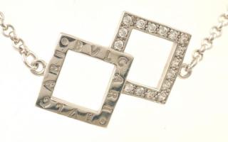 Ezüst(Ag) karkötő, Bulgari jelzéssel, h: 17 cm, bruttó: 10 g