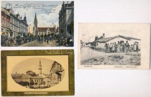12 db RÉGI magyar városképes lap, vegyes minőség / 12 pre-1945 Hungarian town-view postcards, mixed quality