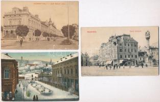 12 db RÉGI magyar városképes lap, vegyes minőség / 12 pre-1945 Hungarian town-view postcards, mixed quality