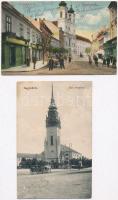 12 db RÉGI magyar városképes lap, vegyes minőség / 12 pre-1945 Hungarian town-view postcards, mixed ...