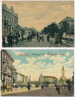 14 db RÉGI magyar városképes lap, vegyes minőség / 14 pre-1945 Hungarian town-view postcards, mixed ...