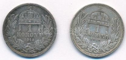 1912KB-1915KB 1K Ag "Ferenc József" (2x) T:2 patina
Adamo K5.1